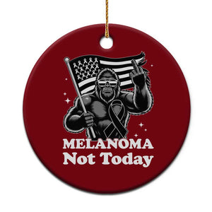 Bigfoot Black Ribbon Ceramic Ornament Not Today Melanoma Awareness Gift TS12 1pc Red Print Your Wear