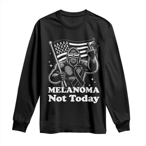 Bigfoot Black Ribbon Long Sleeve Shirt Not Today Melanoma Awareness Gift TS12 Black Print Your Wear