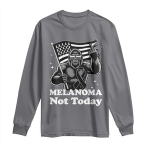 Bigfoot Black Ribbon Long Sleeve Shirt Not Today Melanoma Awareness Gift TS12 Charcoal Print Your Wear