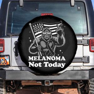 Bigfoot Black Ribbon Spare Tire Cover Not Today Melanoma Awareness Gift TS12 No hole Black Print Your Wear