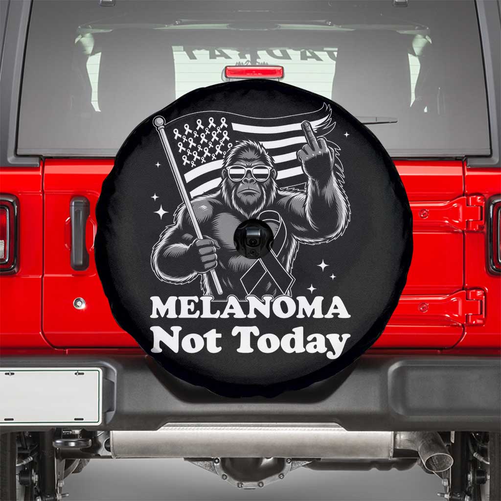 Bigfoot Black Ribbon Spare Tire Cover Not Today Melanoma Awareness Gift TS12 Black Print Your Wear