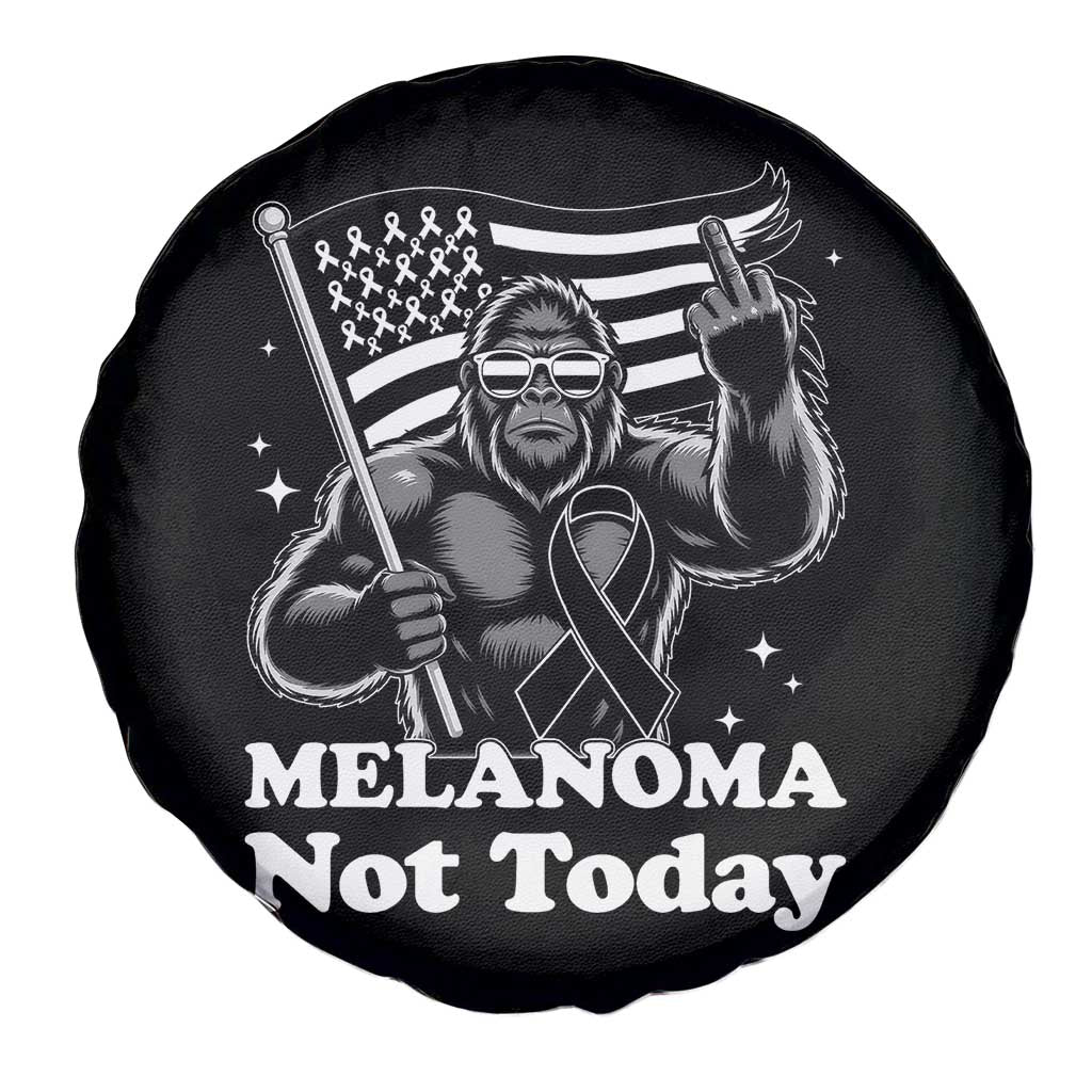 Bigfoot Black Ribbon Spare Tire Cover Not Today Melanoma Awareness Gift TS12 Print Your Wear