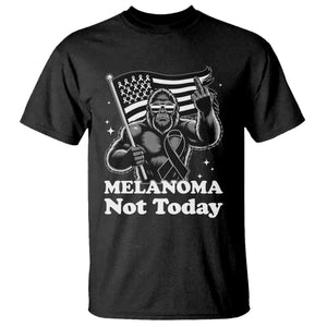 Bigfoot Black Ribbon T Shirt Not Today Melanoma Awareness Gift TS12 Black Print Your Wear