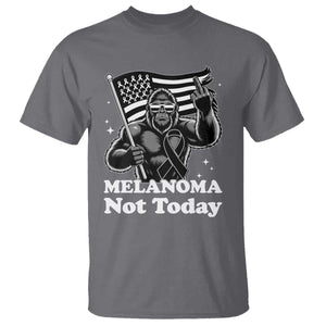 Bigfoot Black Ribbon T Shirt Not Today Melanoma Awareness Gift TS12 Charcoal Print Your Wear