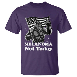 Bigfoot Black Ribbon T Shirt Not Today Melanoma Awareness Gift TS12 Purple Print Your Wear