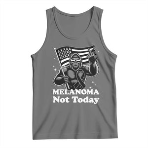 Bigfoot Black Ribbon Tank Top Not Today Melanoma Awareness Gift TS12 Black Heather Print Your Wear