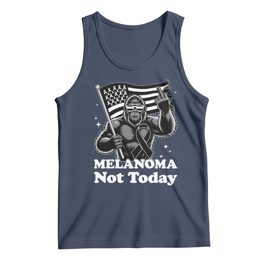Bigfoot Black Ribbon Tank Top Not Today Melanoma Awareness Gift TS12 Navy Print Your Wear