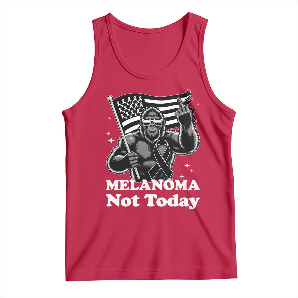Bigfoot Black Ribbon Tank Top Not Today Melanoma Awareness Gift TS12 Red Print Your Wear
