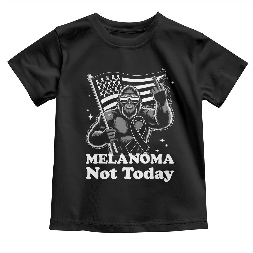 Bigfoot Black Ribbon Toddler T Shirt Not Today Melanoma Awareness Gift TS12 Black Print Your Wear