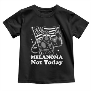 Bigfoot Black Ribbon Toddler T Shirt Not Today Melanoma Awareness Gift TS12 Black Print Your Wear