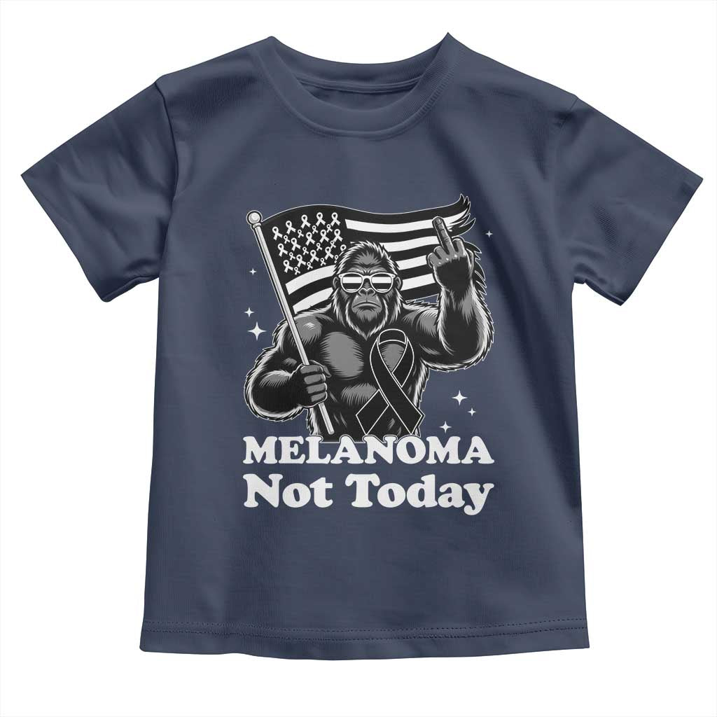Bigfoot Black Ribbon Toddler T Shirt Not Today Melanoma Awareness Gift TS12 Navy Print Your Wear