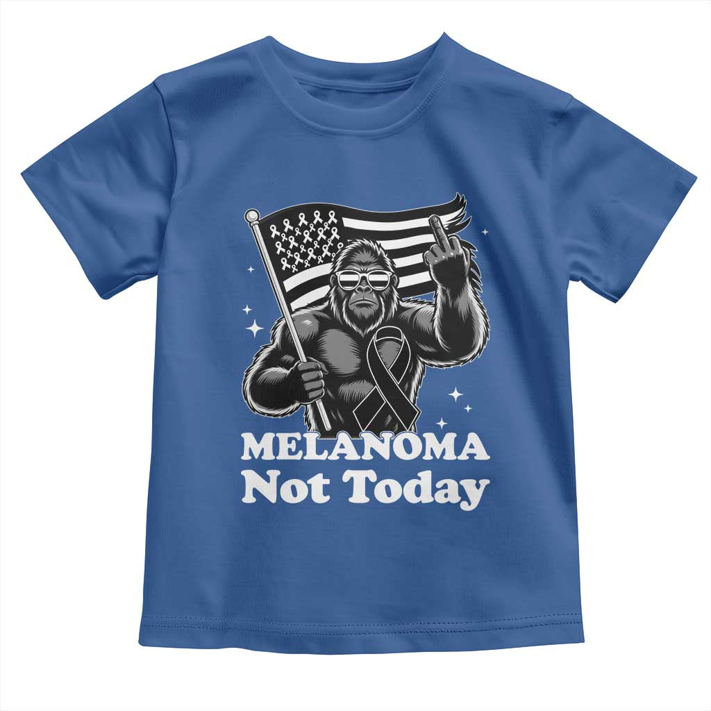 Bigfoot Black Ribbon Toddler T Shirt Not Today Melanoma Awareness Gift TS12 Royal Blue Print Your Wear