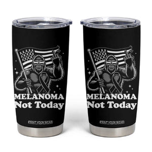 Bigfoot Black Ribbon Tumbler Cup Not Today Melanoma Awareness Gift TS12 Black Print Your Wear