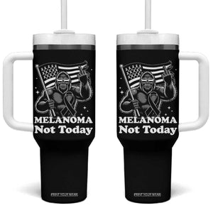Bigfoot Black Ribbon Tumbler With Handle Not Today Melanoma Awareness Gift TS12 One Size: 40 oz Black Print Your Wear