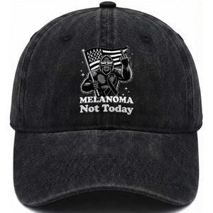 Bigfoot Black Ribbon Washed Cotton Baseball Cap Not Today Melanoma Awareness Gift TS12 Print Your Wear