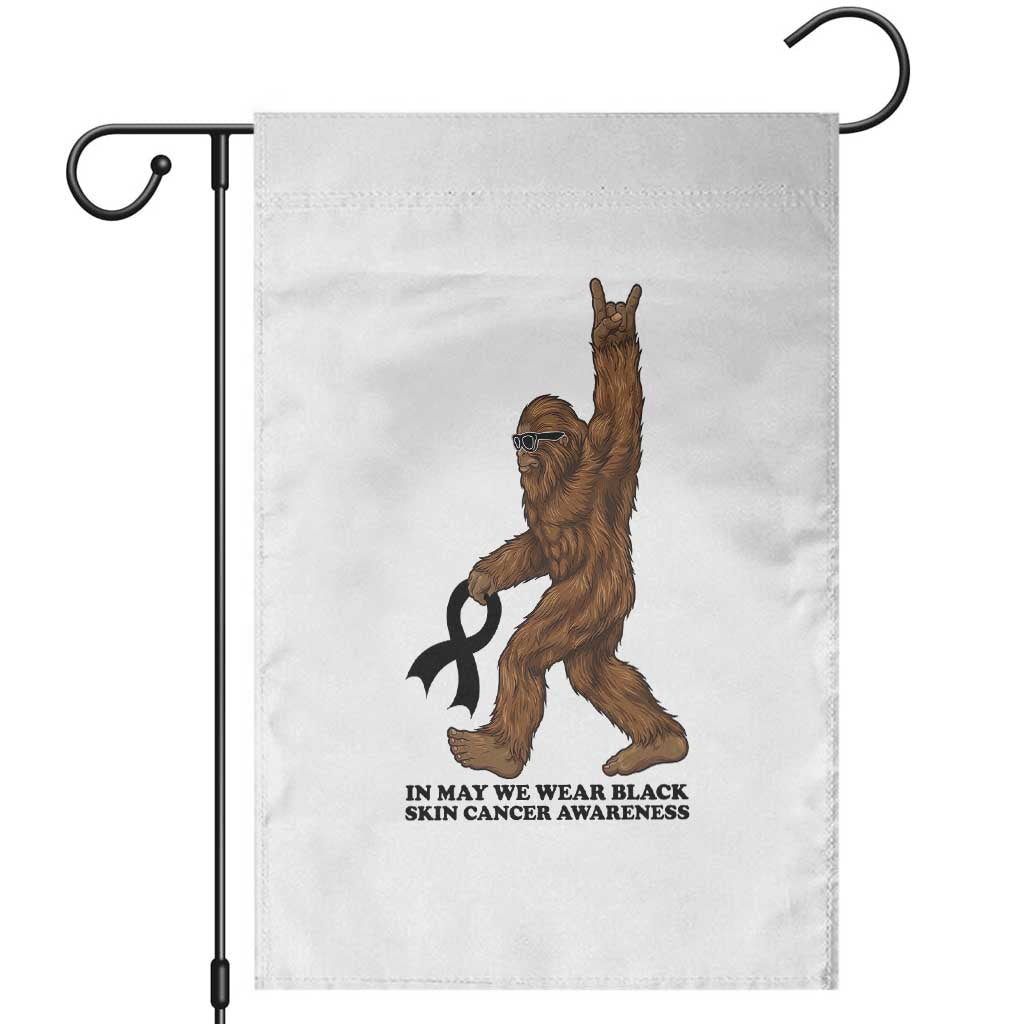 Funny Bigfoot Skin Cancer Support Garden Flag In May We Wear Black TS12 White Print Your Wear
