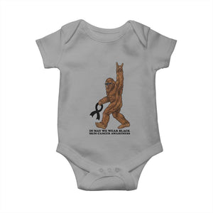 Funny Bigfoot Skin Cancer Support Baby Onesie In May We Wear Black TS12 Sport Gray Print Your Wear