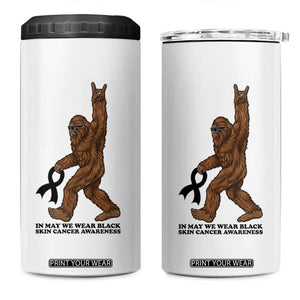 Funny Bigfoot Skin Cancer Support 4 in 1 Can Cooler Tumbler In May We Wear Black TS12 One Size: 16 oz White Print Your Wear
