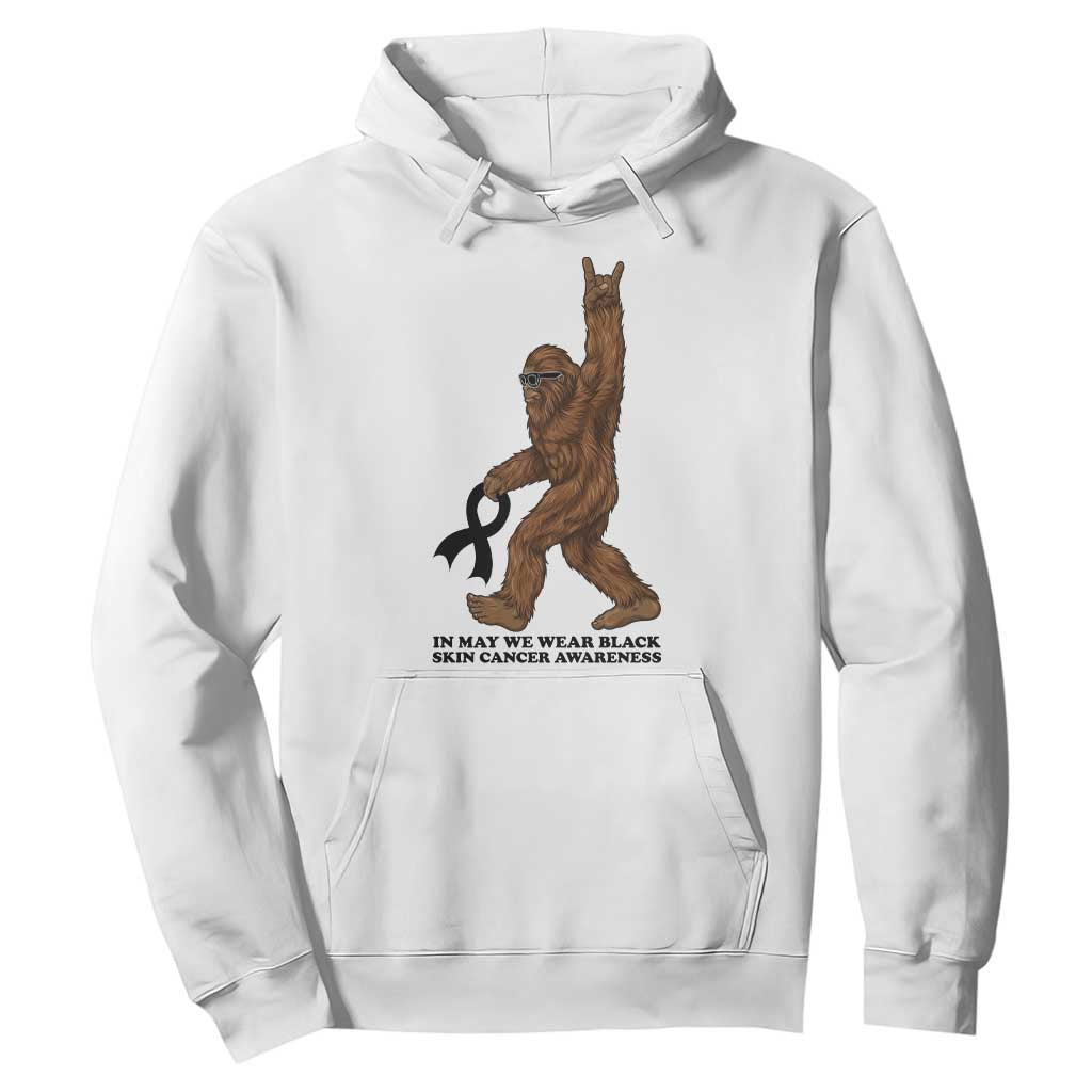 Funny Bigfoot Skin Cancer Support Hoodie In May We Wear Black TS12 White Print Your Wear