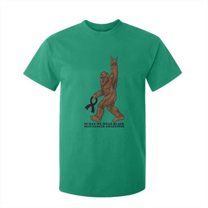 Funny Bigfoot Skin Cancer Support T Shirt For Kid In May We Wear Black TS12 Irish Green Print Your Wear
