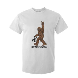Funny Bigfoot Skin Cancer Support T Shirt For Kid In May We Wear Black TS12 White Print Your Wear