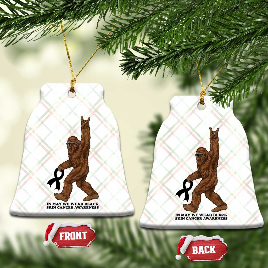 Funny Bigfoot Skin Cancer Support Ceramic Ornament In May We Wear Black TS12 Print Your Wear
