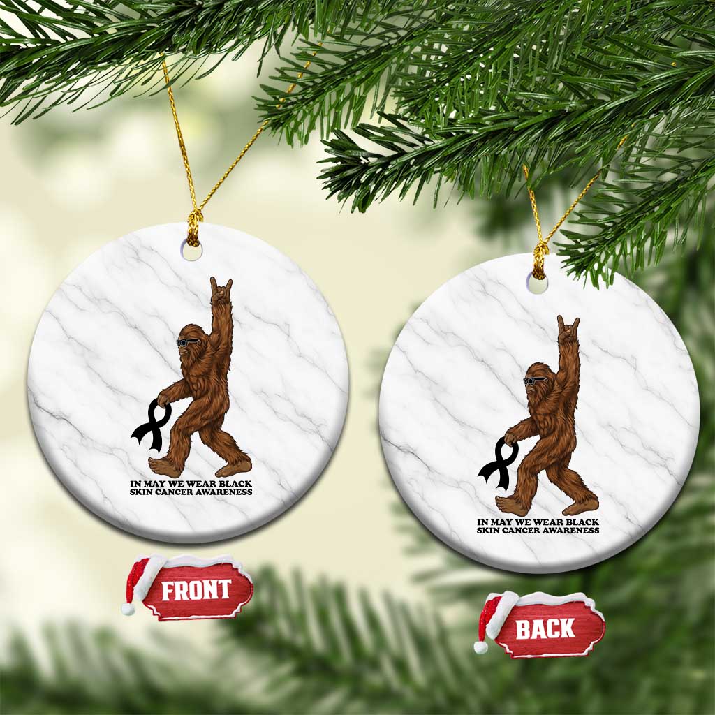 Funny Bigfoot Skin Cancer Support Ceramic Ornament In May We Wear Black TS12 1pc White Marble Print Your Wear