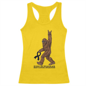 Funny Bigfoot Skin Cancer Support Racerback Tank Top In May We Wear Black TS12 Daisy Print Your Wear