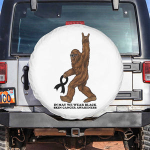 Funny Bigfoot Skin Cancer Support Spare Tire Cover In May We Wear Black TS12 No hole White Print Your Wear