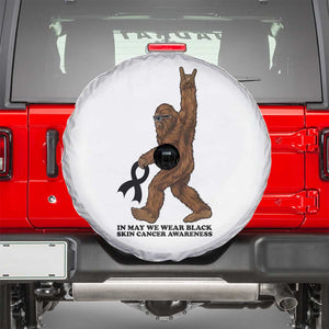 Funny Bigfoot Skin Cancer Support Spare Tire Cover In May We Wear Black TS12 White Print Your Wear