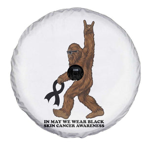 Funny Bigfoot Skin Cancer Support Spare Tire Cover In May We Wear Black TS12 Print Your Wear