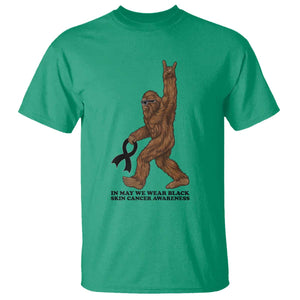 Funny Bigfoot Skin Cancer Support T Shirt In May We Wear Black TS12 Irish Green Print Your Wear