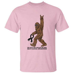 Funny Bigfoot Skin Cancer Support T Shirt In May We Wear Black TS12 Light Pink Print Your Wear