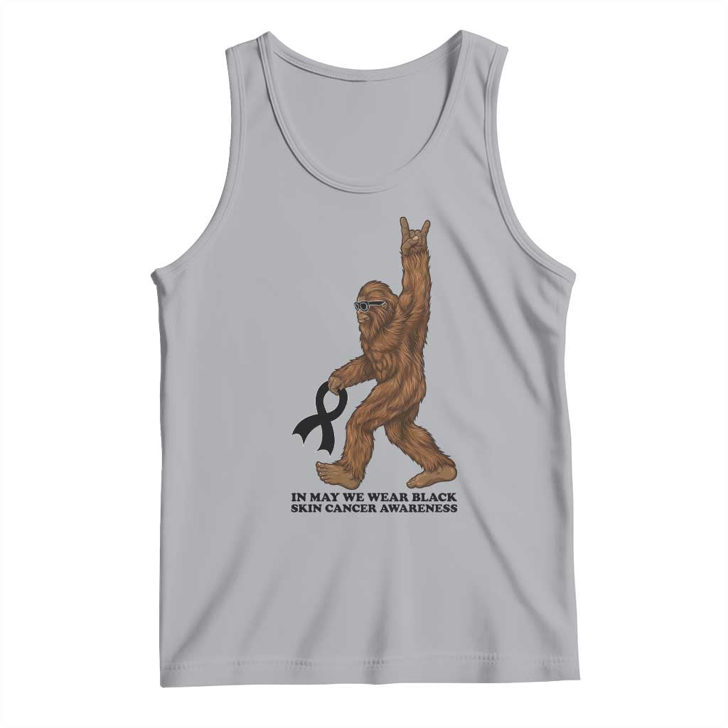 Funny Bigfoot Skin Cancer Support Tank Top In May We Wear Black TS12 Athletic Heather Print Your Wear