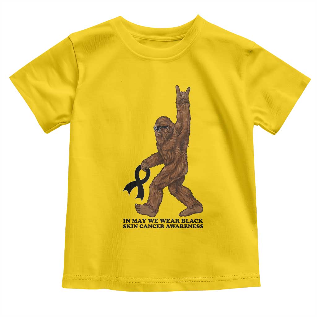 Funny Bigfoot Skin Cancer Support Toddler T Shirt In May We Wear Black TS12 Daisy Print Your Wear