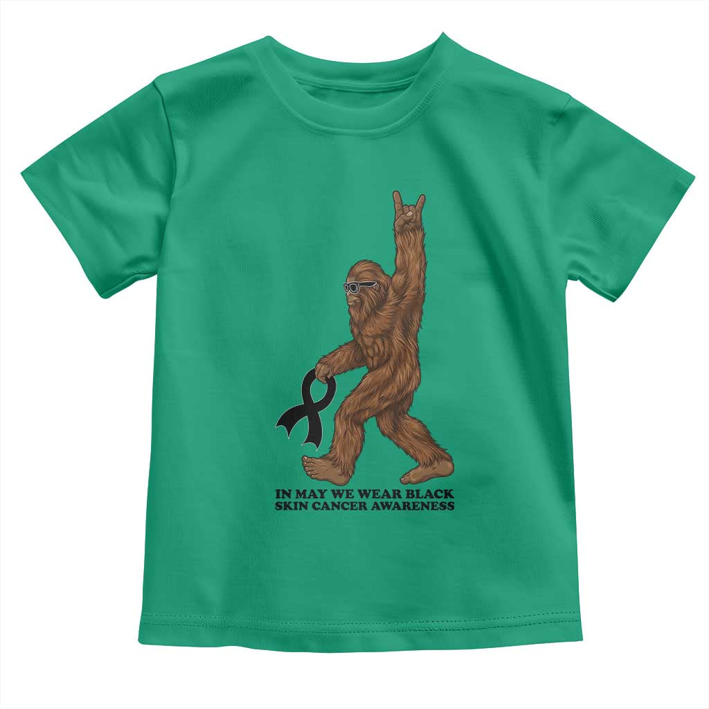 Funny Bigfoot Skin Cancer Support Toddler T Shirt In May We Wear Black TS12 Irish Green Print Your Wear