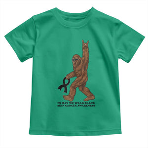 Funny Bigfoot Skin Cancer Support Toddler T Shirt In May We Wear Black TS12 Irish Green Print Your Wear