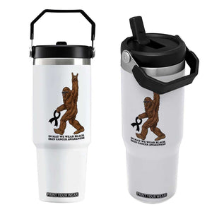 Funny Bigfoot Skin Cancer Support Flip Straw Tumbler In May We Wear Black TS12 One Size: 30 oz White Print Your Wear
