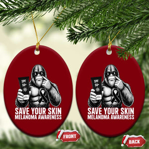 Bigfoot Save Your Skin Ceramic Ornament Melanoma Warrior Support TS12 Print Your Wear
