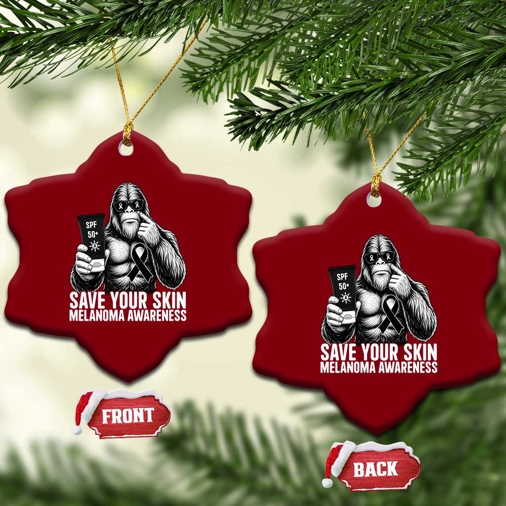 Bigfoot Save Your Skin Ceramic Ornament Melanoma Warrior Support TS12 Print Your Wear