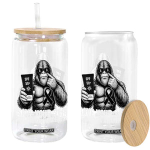 Bigfoot Save Your Skin Glass Can Melanoma Warrior Support TS12 Print Your Wear
