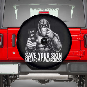 Bigfoot Save Your Skin Spare Tire Cover Melanoma Warrior Support TS12 Black Print Your Wear