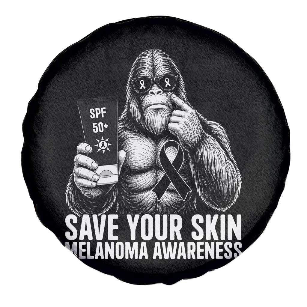 Bigfoot Save Your Skin Spare Tire Cover Melanoma Warrior Support TS12 Print Your Wear