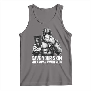 Bigfoot Save Your Skin Tank Top Melanoma Warrior Support TS12 Deep Heather Print Your Wear