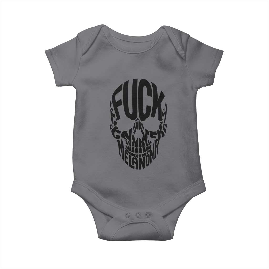 Fuck Melanoma Skull Typography Baby Onesie Skin Cancer Warrior TS12 Charcoal Print Your Wear