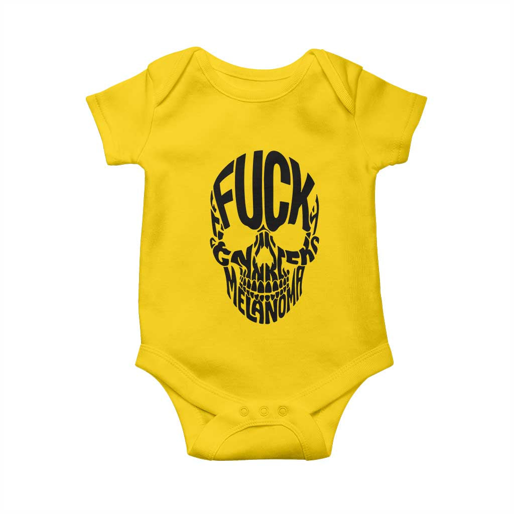 Fuck Melanoma Skull Typography Baby Onesie Skin Cancer Warrior TS12 Daisy Print Your Wear