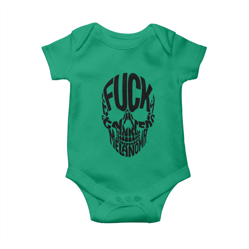 Fuck Melanoma Skull Typography Baby Onesie Skin Cancer Warrior TS12 Irish Green Print Your Wear