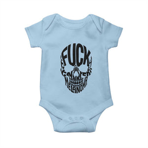 Fuck Melanoma Skull Typography Baby Onesie Skin Cancer Warrior TS12 Light Blue Print Your Wear