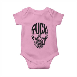 Fuck Melanoma Skull Typography Baby Onesie Skin Cancer Warrior TS12 Light Pink Print Your Wear