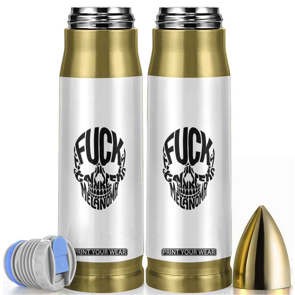 Fuck Melanoma Skull Typography Bullet Tumbler Skin Cancer Warrior TS12 White Print Your Wear